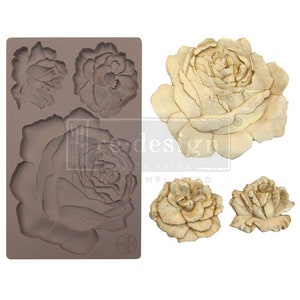 ETRUSCAN ROSE - Redesign Mould - Furniture Decor Mould - Applique Mould