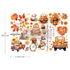 SPLENDEUR D'AUTOMNE - Petit transfert - 3 feuilles, 6"X12"