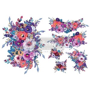 FIORI LUMINOSI - 2 fogli, 8,5" X 11" - Trasferibili H20