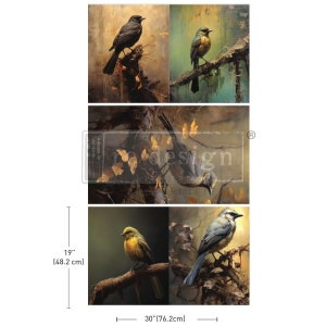 AVIAN DREAMSCAPE - Confezione di carta velina per decoupage - 3 fogli, 19,5″X30″ ciascuno