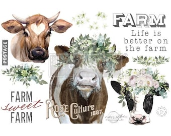 GOLDEN FIELDS FARMS - Total Sheet Size - 24" by 35" , Cut into 2 Sheets  - Furniture Rub ons