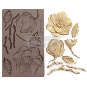 WINTER BLOOMS - Redesign Mould - Furniture Decor Mould - Applique Mould - 1 PC, 5″X8″X8MM