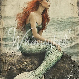 MAIDEN OF THE SEA - WhimsyKel Designs - Papier pour découpage - 21" par 29"