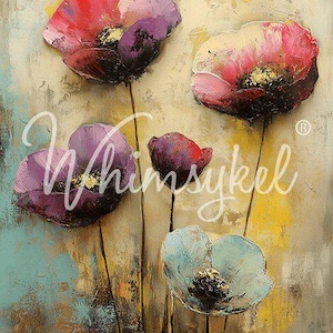 BEMALTE MOHN - WhimysKel Designs - Decoupage Papier - 21 "by 29" - 18 Pfund Seidenpapier