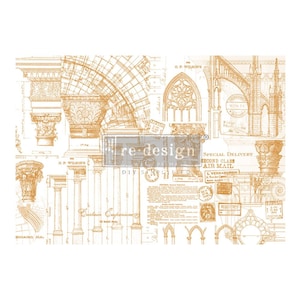 ARCHITECTURE GOLD - Furniture Transfers, ReDesign with Prima,  Prima Transfer, Decor Transfer, Rub On Transfer