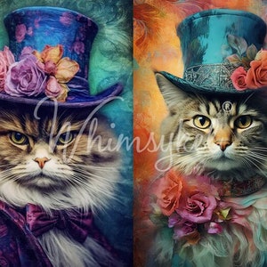 DUO CATS - WhimsyKel Designs - Carta velina per decoupage - 29" x 21"