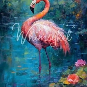 FLAMINGO OASIS - Carta velina per decoupage 21×29 - WhimsyKel Designs