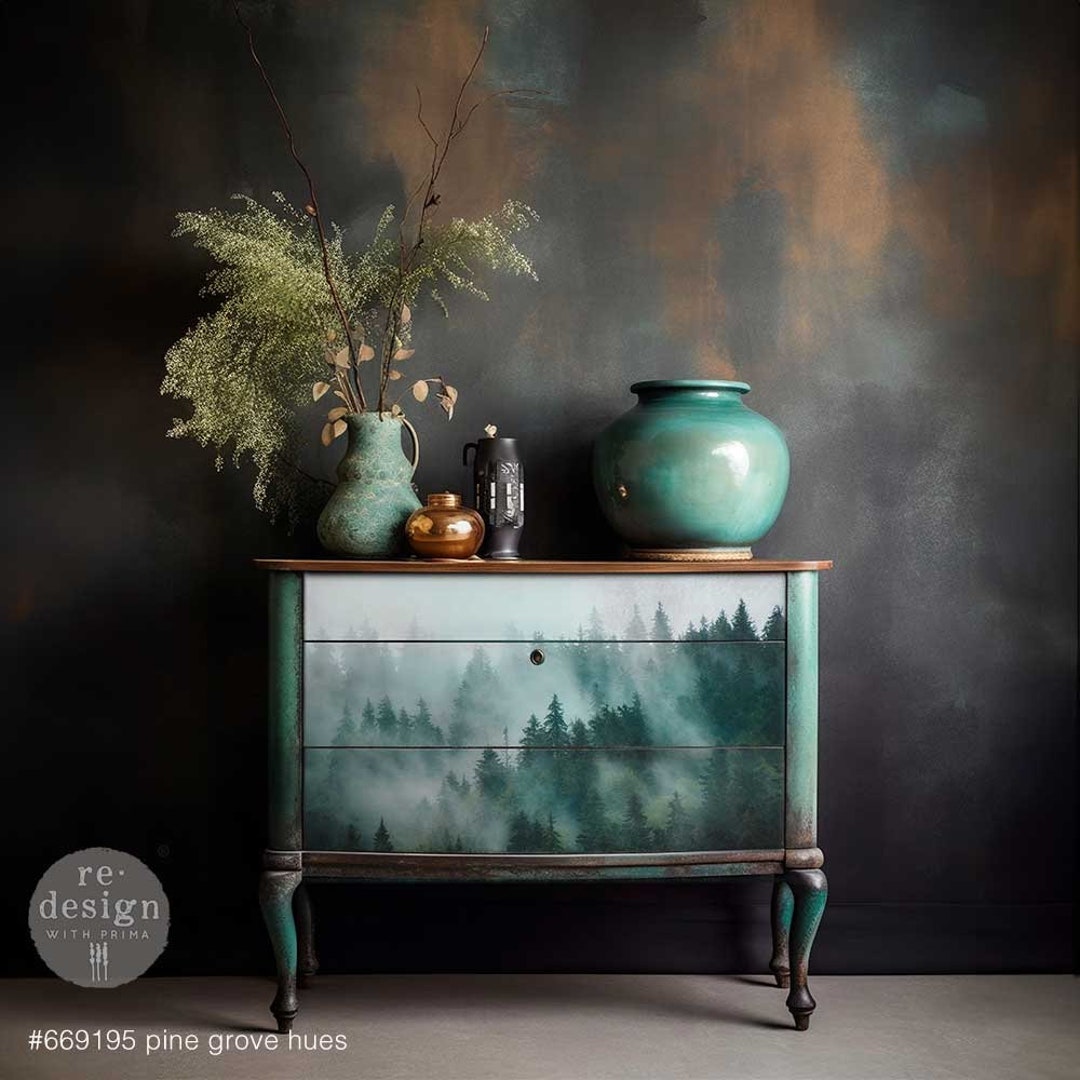 PINE GROVE HUES - A1 Decoupage Fiber Paper - Redesign Decoupage Image ...