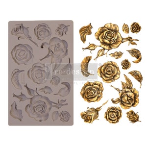 FRAGRANT ROSES - Redesign Mould- Furniture Decor Mould - Applique Mould