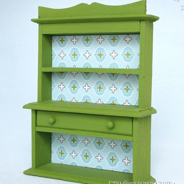 GREEN Miniature Wood Cabinet