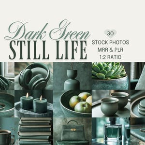 Dark Green Stock Photos, Green Images, Stock Photography, Digital Marketing Images, Green Succulents, Candles, PLR, MRR, Green Jade