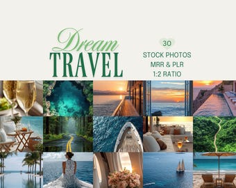 Dream Luxury Travel Stock Photos: Yacht, Ocean & Airplane (PLR, MRR Digital Download)