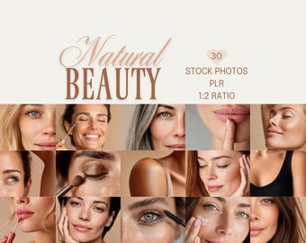 Natural Beauty Photography: Editorial Beauty Makeup Cosmetics Images (Digital Download, PLR)