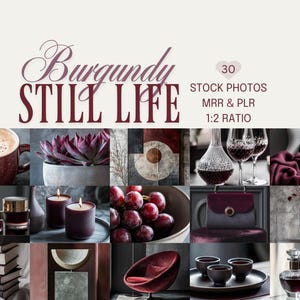 Burgundy Still Life Stock Photos, Burgundy Images, Stock Photography, Digital Marketing Images,  Candles, PLR, MRR, Maroon Colors, Faceless