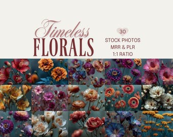 Timeless Florals Stock Photos: Roses, Dahlia, Lily Flower Images, (MRR, PLR, Digital Download)
