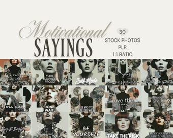 Inspirational Sayings Bundle: Collage Style Motivational Quotes (PLR, Digital Download)