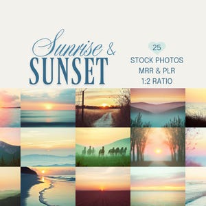 Sunrise Stock Images, Beachfront Instagram, Sunset Photography, Golden Hour Photos, MRR, PLR, Ready to Sell, Digital Marketing, Social Media