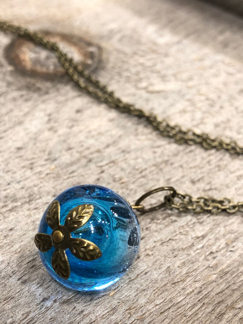 Boho Chic Ball Lampwork Glass Hollow Necklace