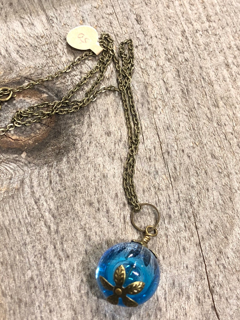 Boho Chic Ball Lampwork Glass Hollow Necklace