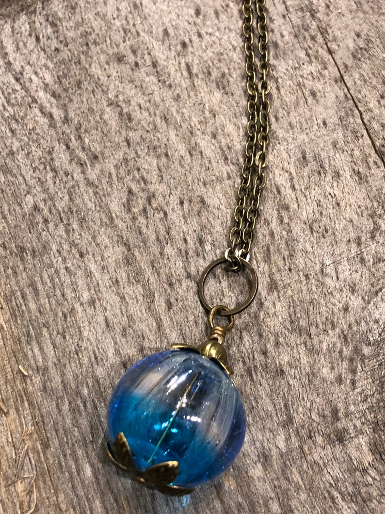 Boho Chic Ball Lampwork Glass Hollow Necklace