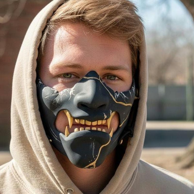 Samurai Iconic Mask Japanese Silicone Mask - Etsy