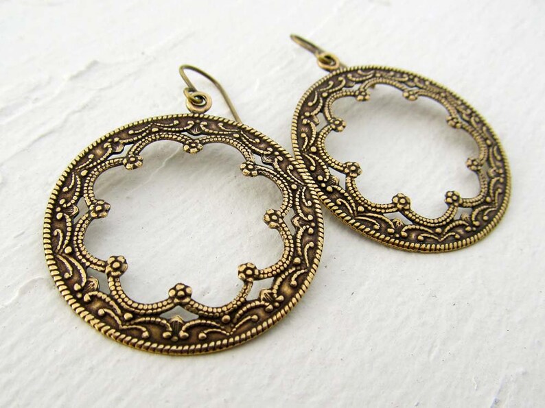 Brass Moroccan earrings gypsy hoop earrings boho jewelry brass Etsy