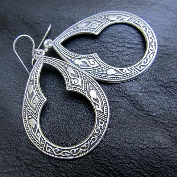 silver hoop earrings Boho Dangle Earrings Moroccan earrings bohemian earrings Celtic bohemian jewelry
