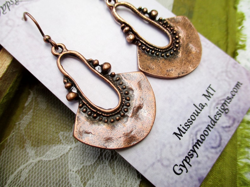 Copper Earrings, Boho Earrings, Dangle Earrings, 7th Anniversary Gift, Boho Jewelry image 5