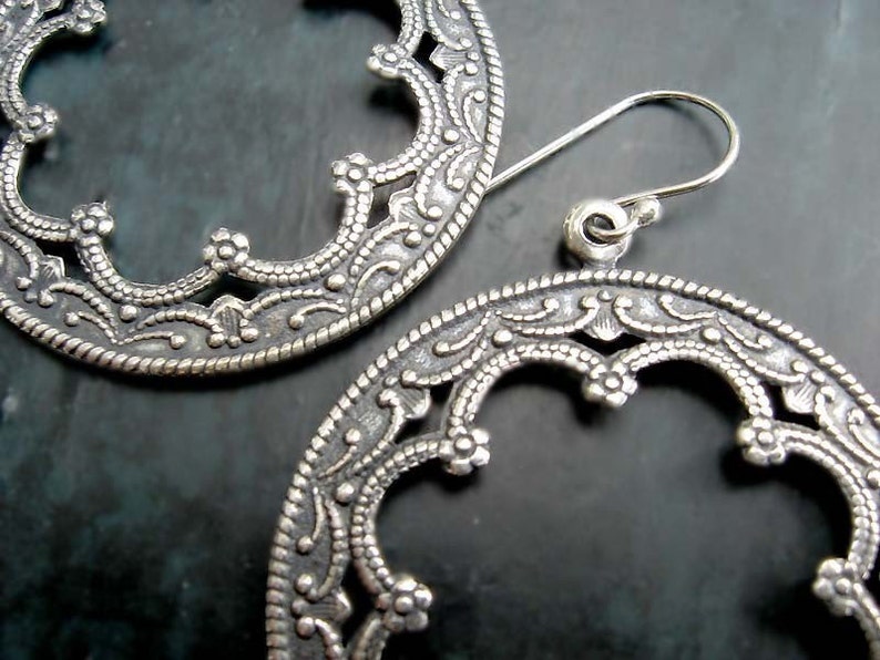 silver boho hoop earrings