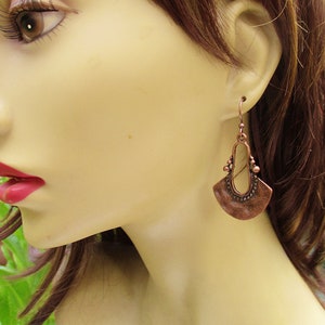Copper Earrings, Boho Earrings, Dangle Earrings, 7th Anniversary Gift, Boho Jewelry image 2
