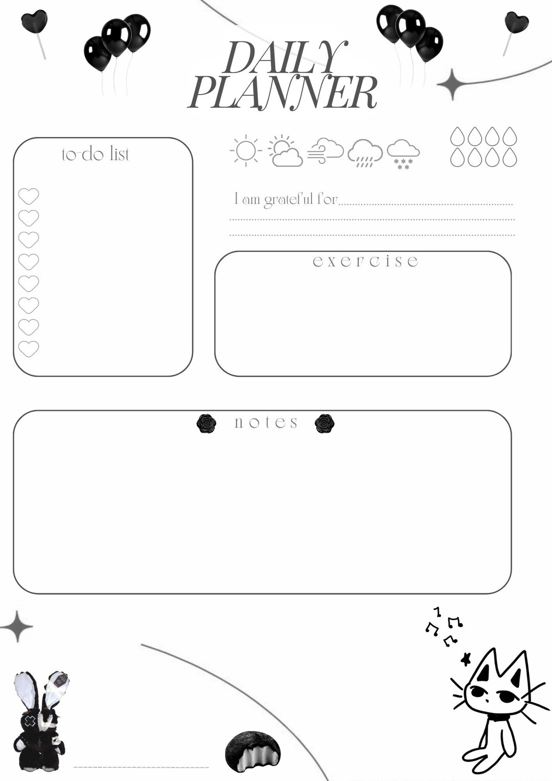 Timeless Daily Acubi Aesthetic Planner One Page Digital Planner - Etsy