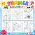Summer Coloring Pages for Kids | Cute Beach & Ocean Printable Activity Book | 15 Fun Coloring Sheets product logo
