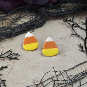 Yummy Smooth Candy Corn Stud Earrings for Halloween