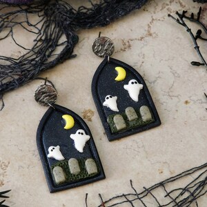 Adorable Haunted Graveyard Earrings | Ghosts | Tombstones | Halloween | Lightweight