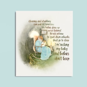 Babies dont keep watercolor print squirrel nursery decor quote image 2