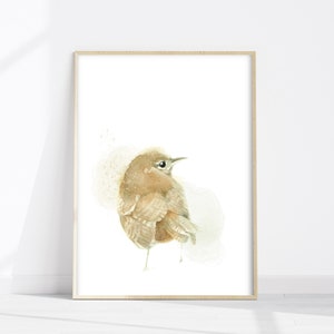 House Wren watercolor bird print