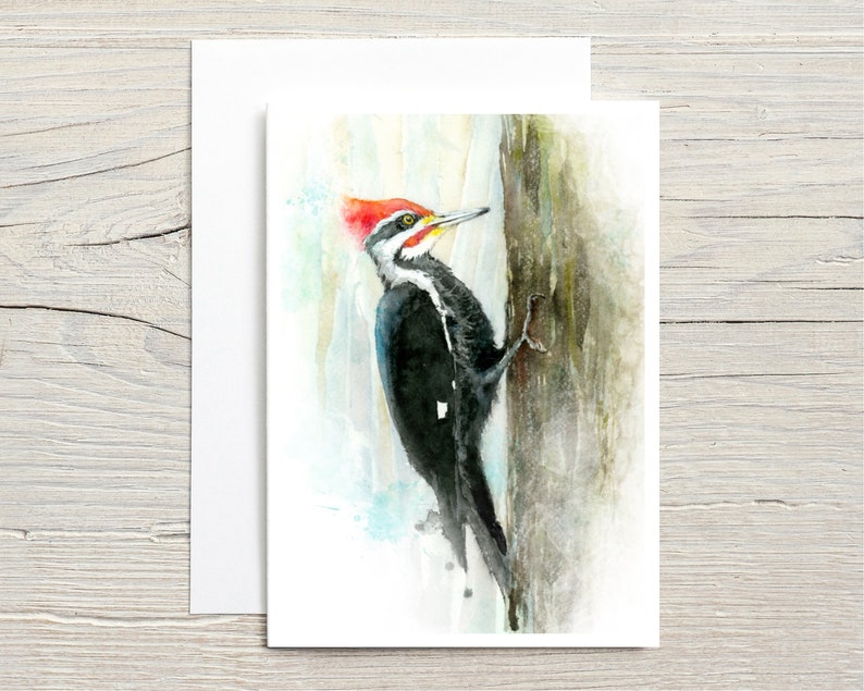 Woodpeckers in Watercolour greeting card set of 10 image 5