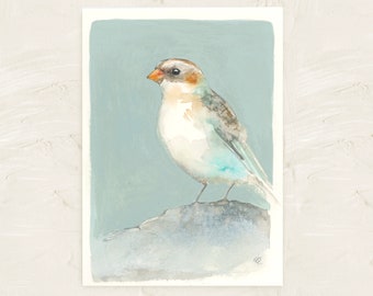 ORIGINAL Snow Bunting painting