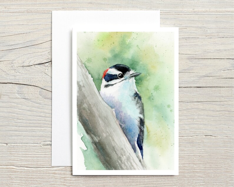 Woodpeckers in Watercolour greeting card set of 10 image 2