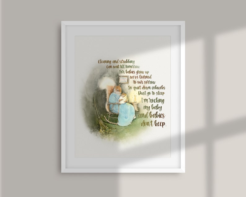 Babies dont keep watercolor print squirrel nursery decor quote image 4