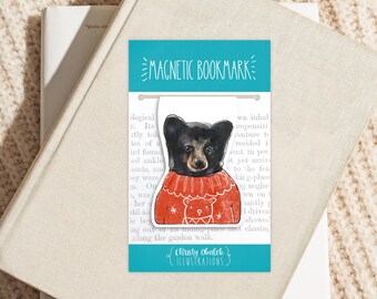 Little Bear in sweater | magnetic bookmark | bookish bear