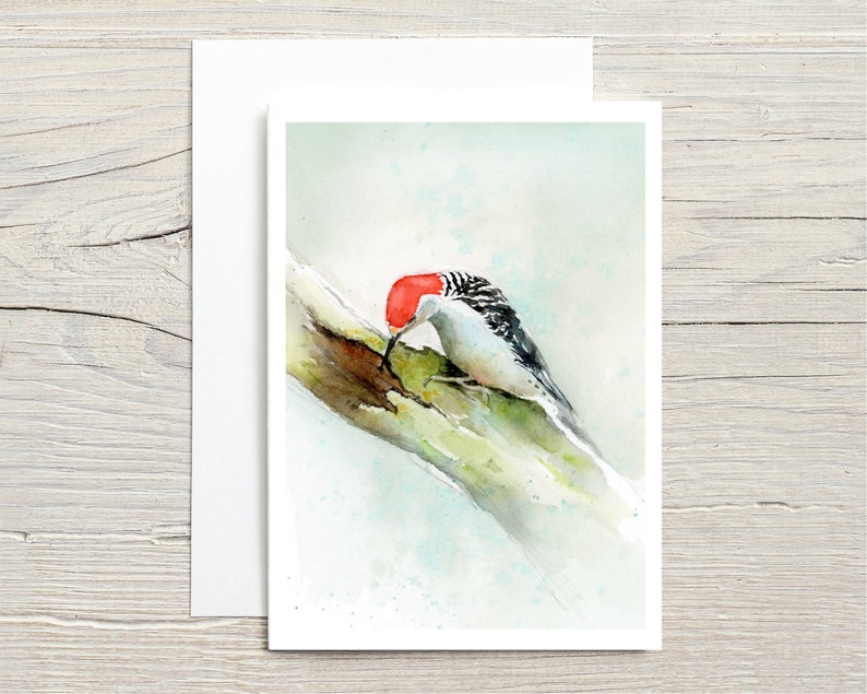 Woodpeckers in Watercolour greeting card set of 10 image 3