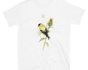 American Goldfinch painting | Short-Sleeve Unisex T-Shirt for the bird lover
