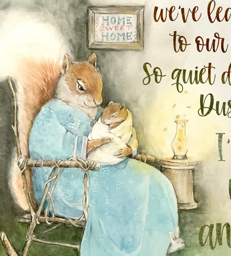 Babies dont keep watercolor print squirrel nursery decor quote image 3