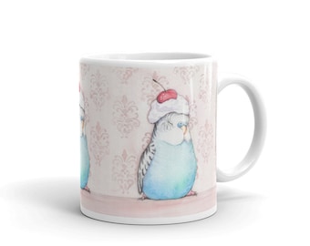 Budgie with Cream coffee mug