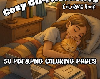 Cozy Girl Moments Coloring Book, 50 Relaxing Printable Pages