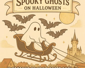 Spooky Ghost Coloring Book, Cozy Halloween Printable Pages