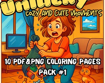 Unlucky Girl Coloring Book, Dark Humor Printable Pages for Adults