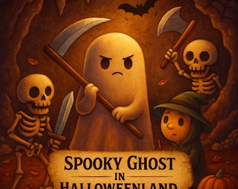 Spooky Ghosts Halloween Coloring Book, Hygge Bold Easy PDF PNG Pages (Digital Download)