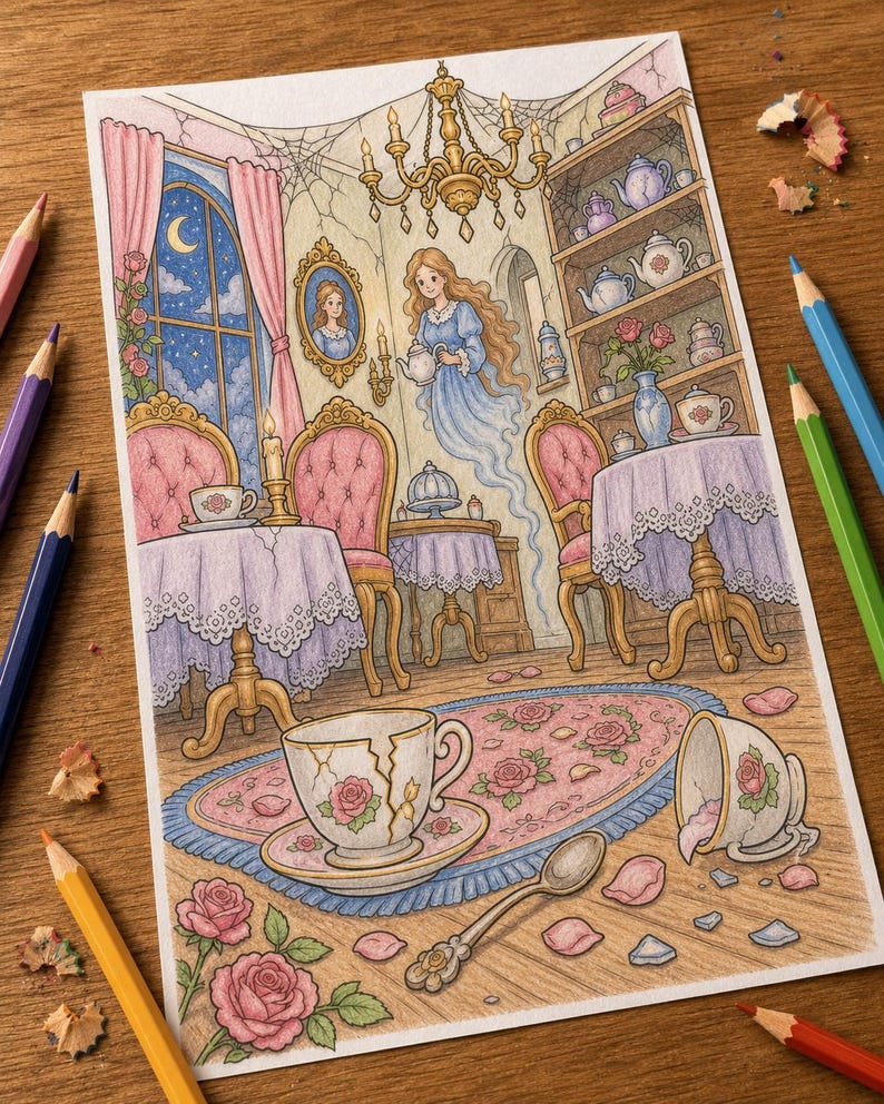 Cozy Gothic Coloring Book Bundle: 6 Books, 144 Printable Adult Pages, PDF & PNG image 8
